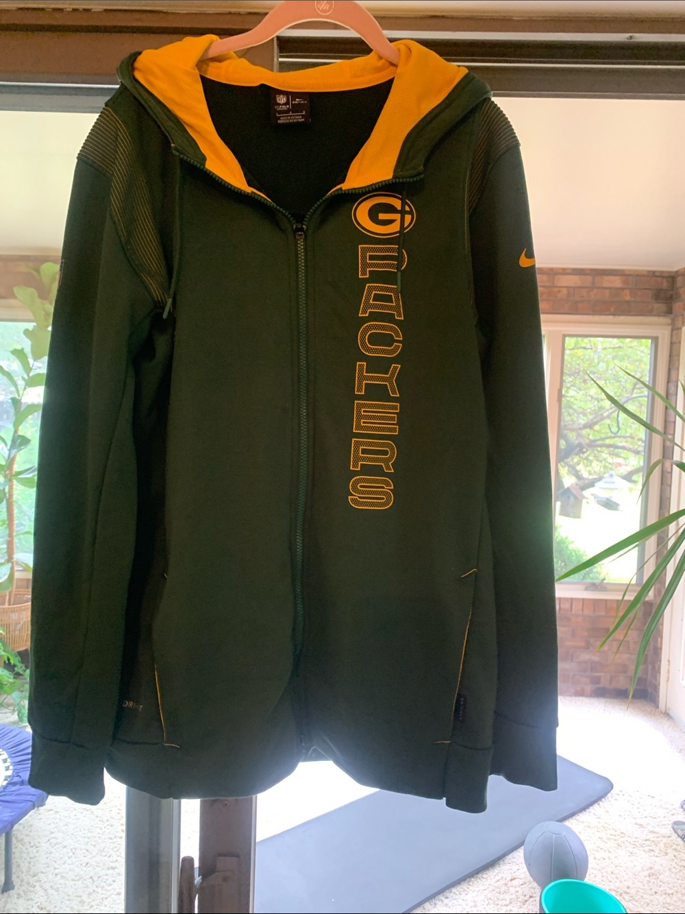 Nike Green & Yellow Packers Full-Zip Hoodie Jacket
